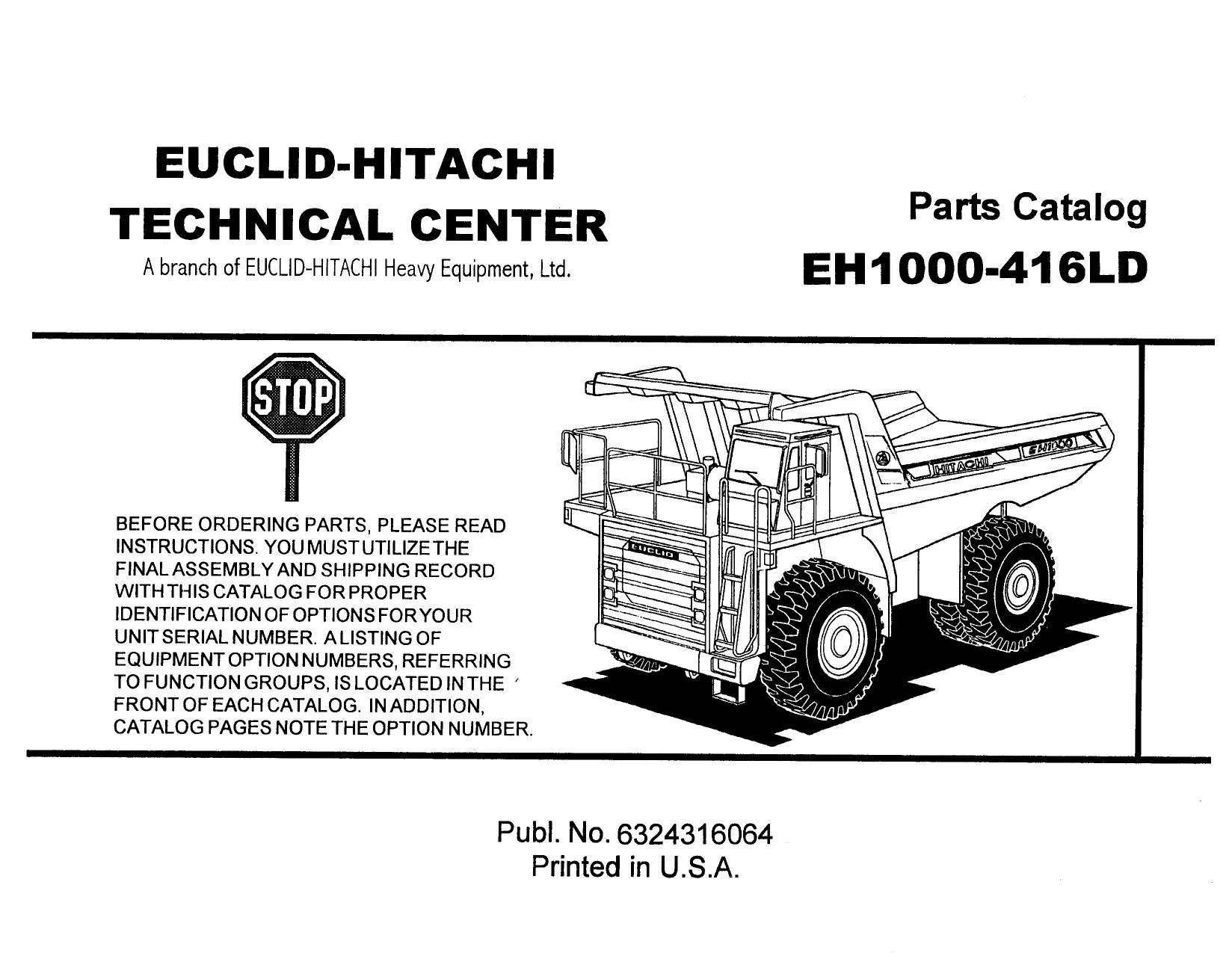 EH1000 416LD Parts Catalog EUCLID HITACHI